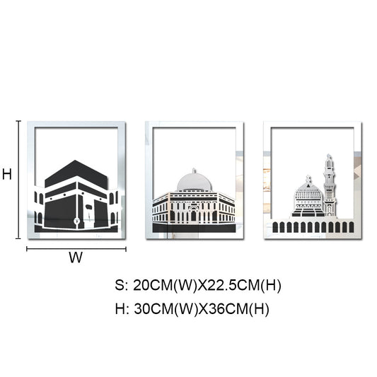 Set of 3 wall hanger frame of three popular masques