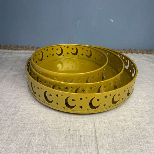 3-Piece Ramadan Décor Metal Trays