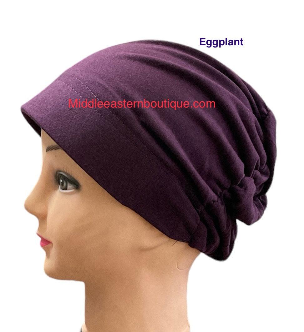 Turban Padded Under Scarf Cap / Full Bonnet cover , 100% Cotton, Hard Front Style made in Kuwait