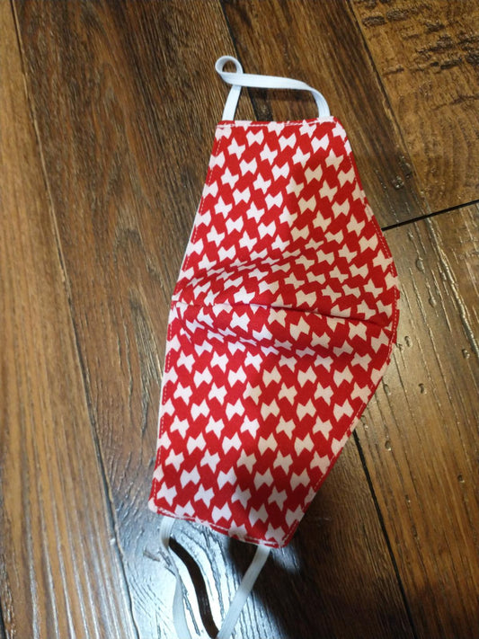 Red and White keffiyeh Style Face Mask