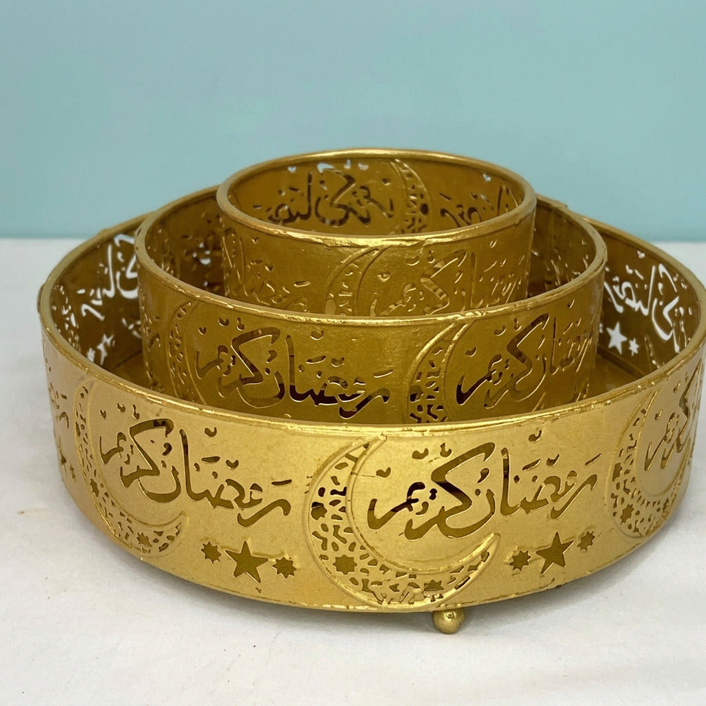 3-Piece Ramadan Décor Metal Trays