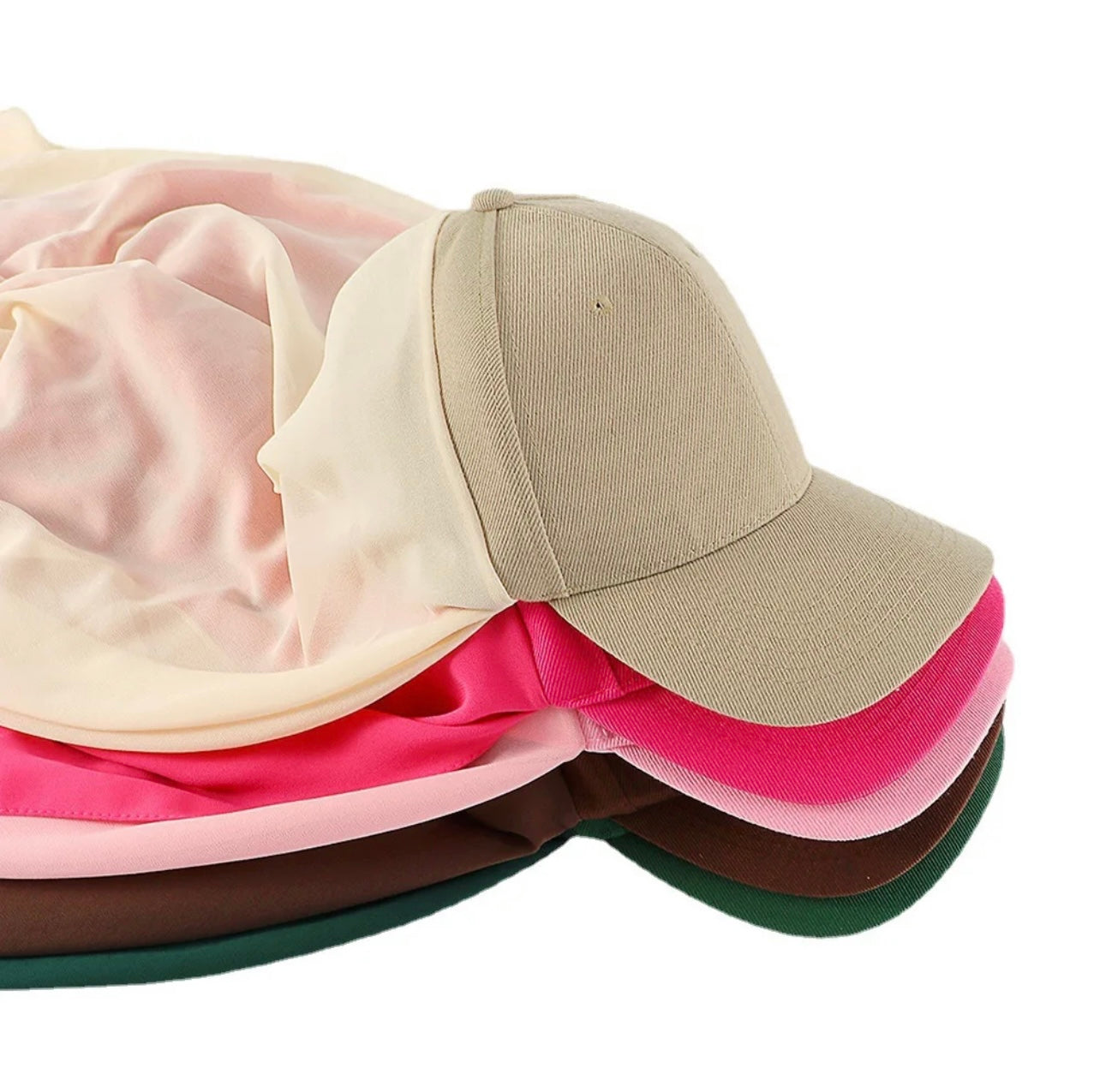 Chiffon Shawl Baseball Cap Solid Color Head Wraps Turban Sun Hats Casual Headscarf Golf Visor Hat For Women