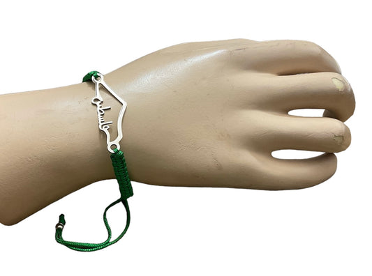 (Copy) Palestinian map bracelets - Palestine stainless steel with adjustable silk thread’s
