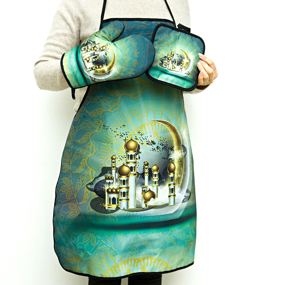 Kitchen Set: Apron, Oven Mitt and Pot Holder