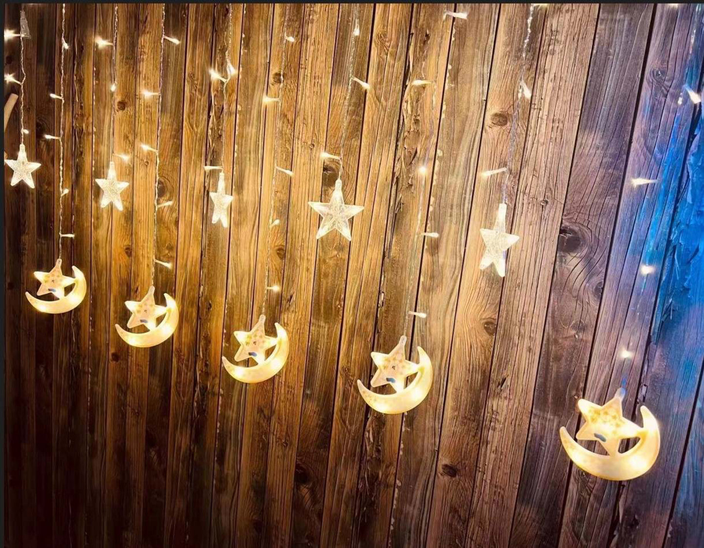 LED Ramadan Décor Moon String Lights for Crescent Party, Wedding, Ramadan, Eid, Suitable for Rooms, Dorm, Living Rooms