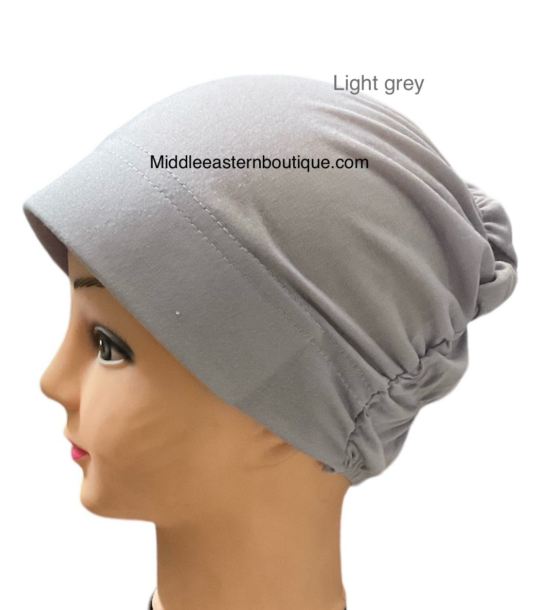 Turban Padded Under Scarf Cap / Full Bonnet cover , 100% Cotton, Hard Front Style made in Kuwait