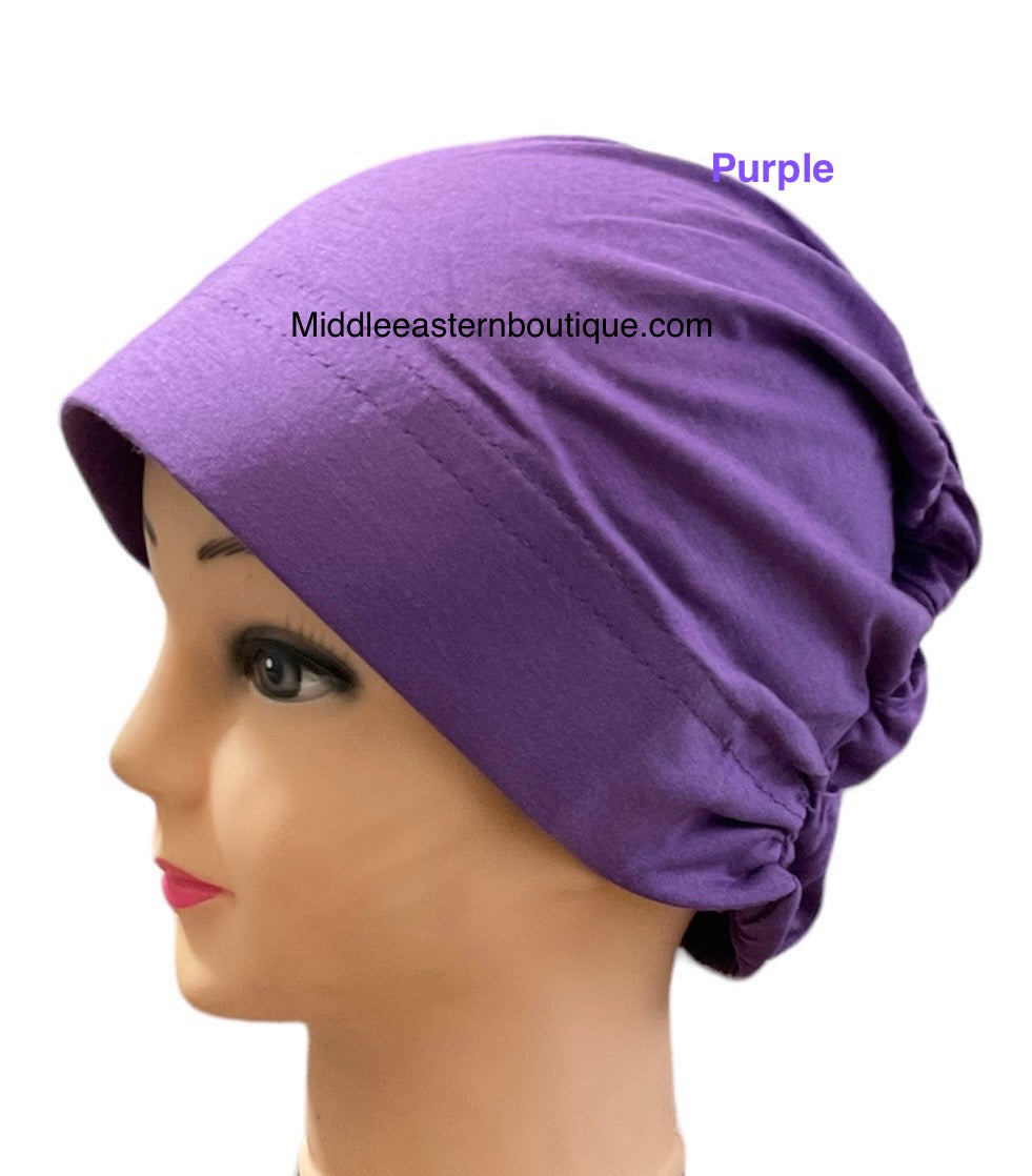 Turban Padded Under Scarf Cap / Full Bonnet cover , 100% Cotton, Hard Front Style made in Kuwait