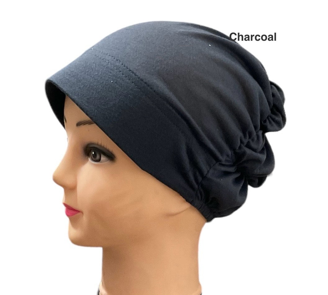 Turban Padded Under Scarf Cap / Full Bonnet cover , 100% Cotton, Hard Front Style made in Kuwait