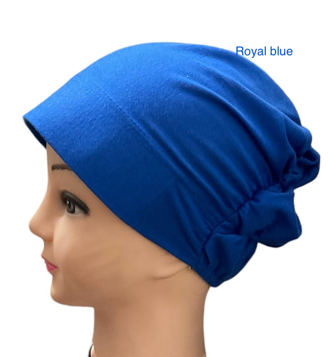 Turban Padded Under Scarf Cap / Full Bonnet cover , 100% Cotton, Hard Front Style made in Kuwait