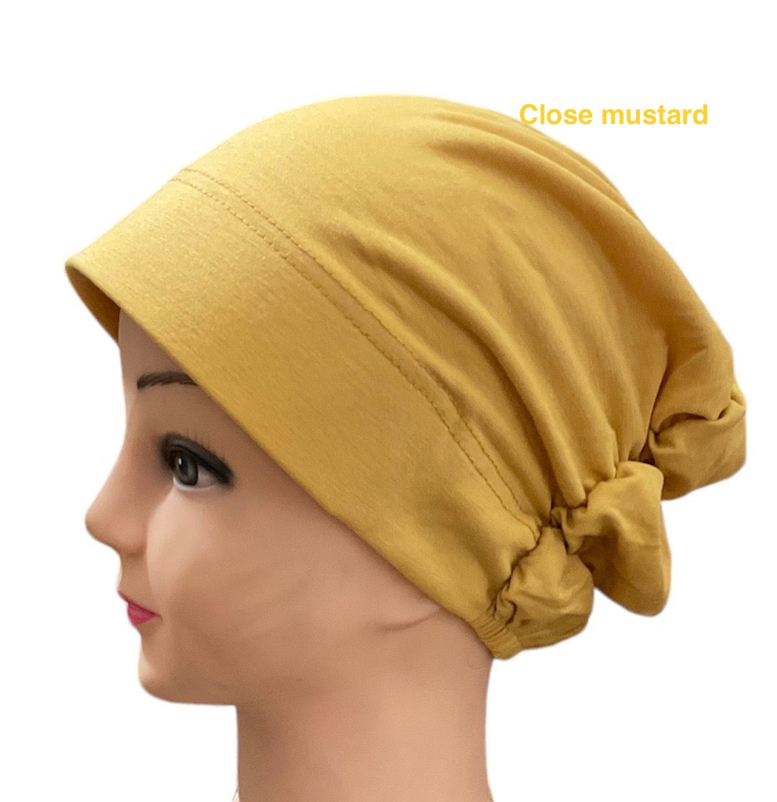 Turban Padded Under Scarf Cap / Full Bonnet cover , 100% Cotton, Hard Front Style made in Kuwait