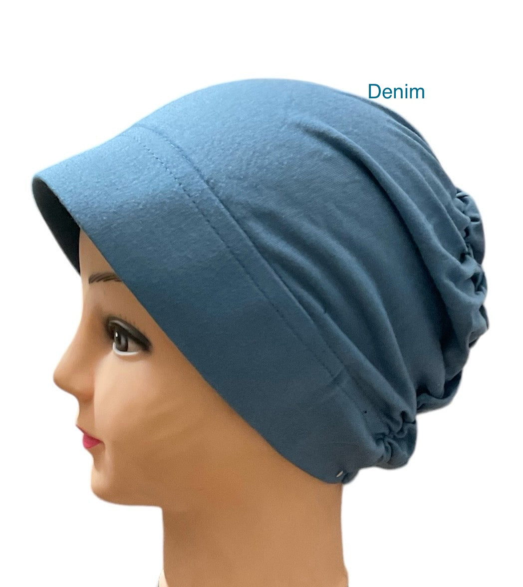 Turban Padded Under Scarf Cap / Full Bonnet cover , 100% Cotton, Hard Front Style made in Kuwait