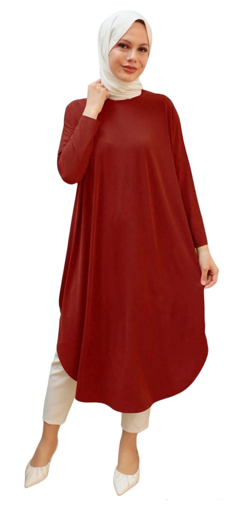 Turkish Stretchy Sporty short Abaya (Tunic) free size