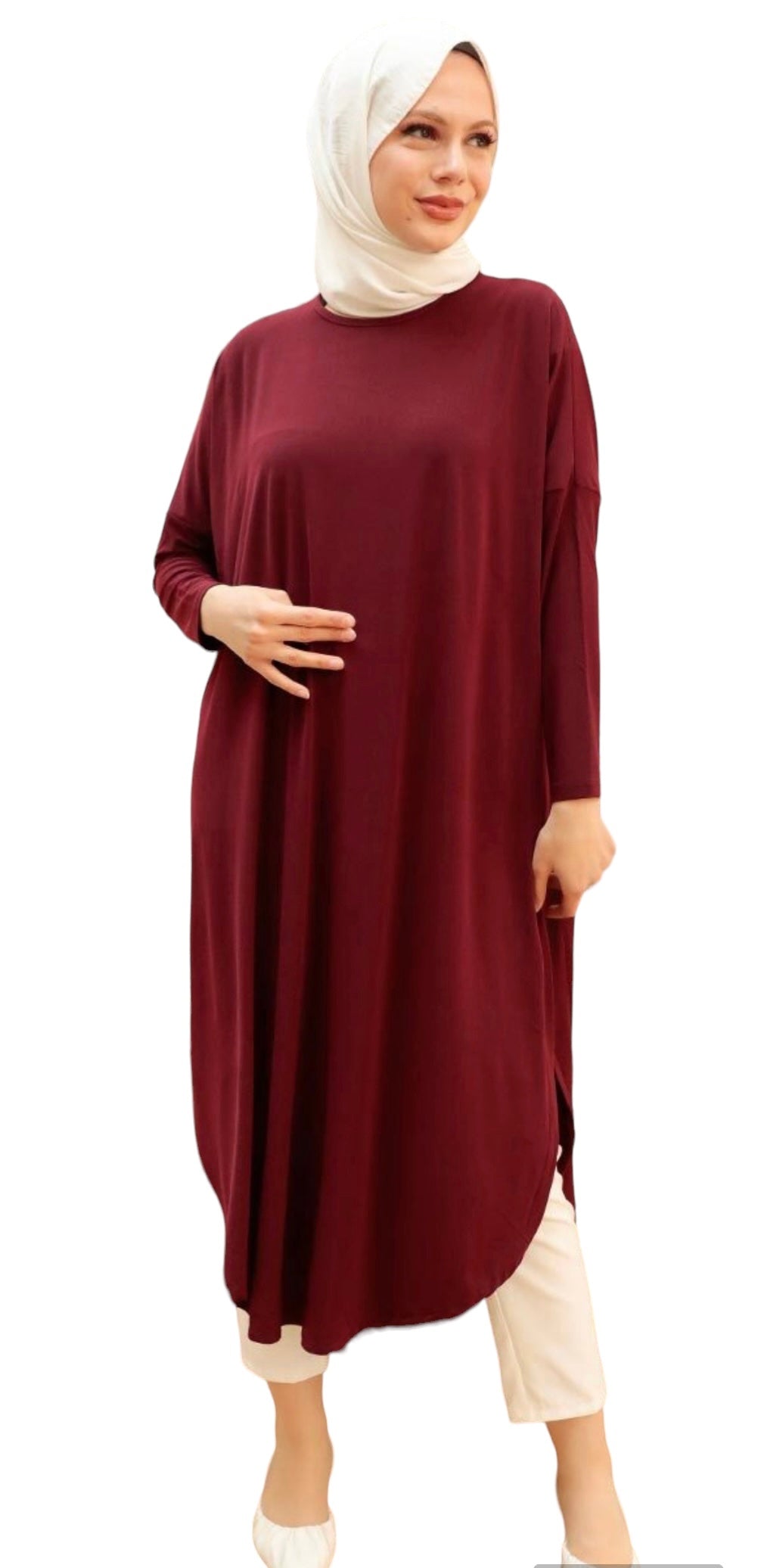 Turkish Stretchy Sporty short Abaya (Tunic) free size