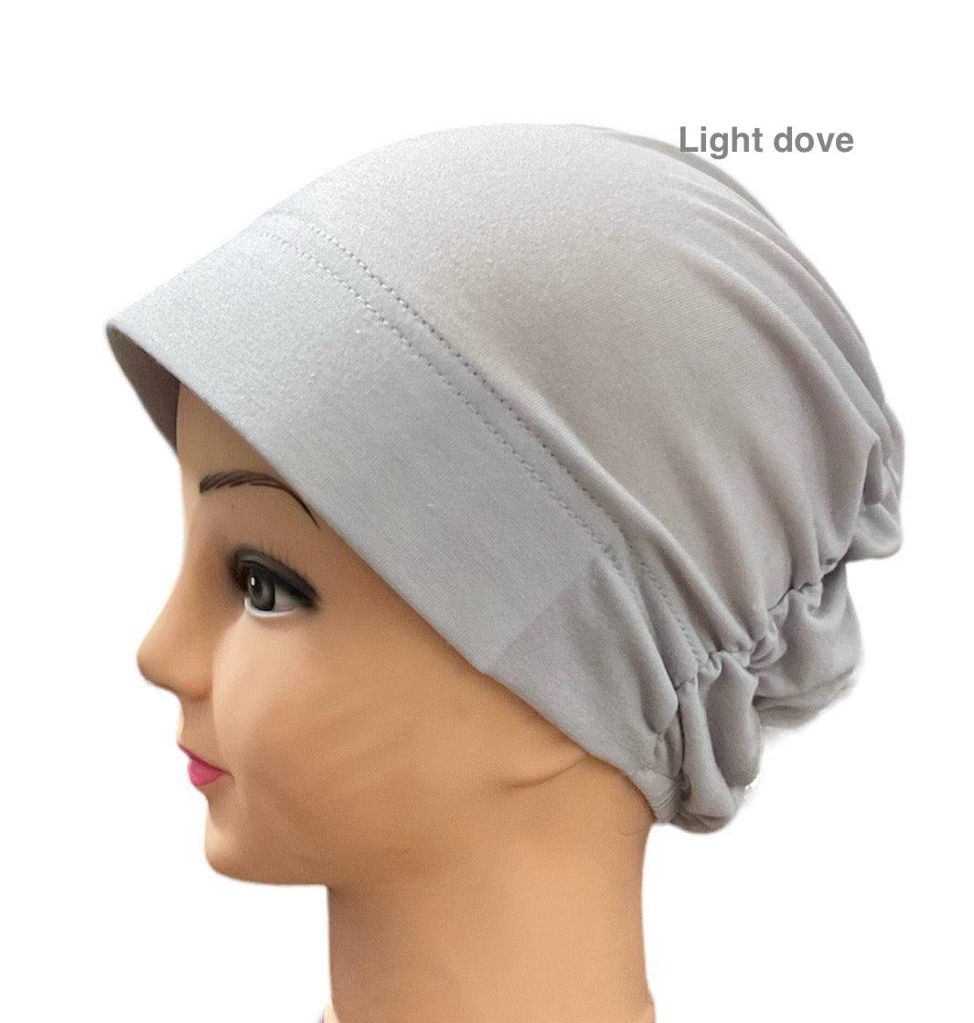 Turban Padded Under Scarf Cap / Full Bonnet cover , 100% Cotton, Hard Front Style made in Kuwait