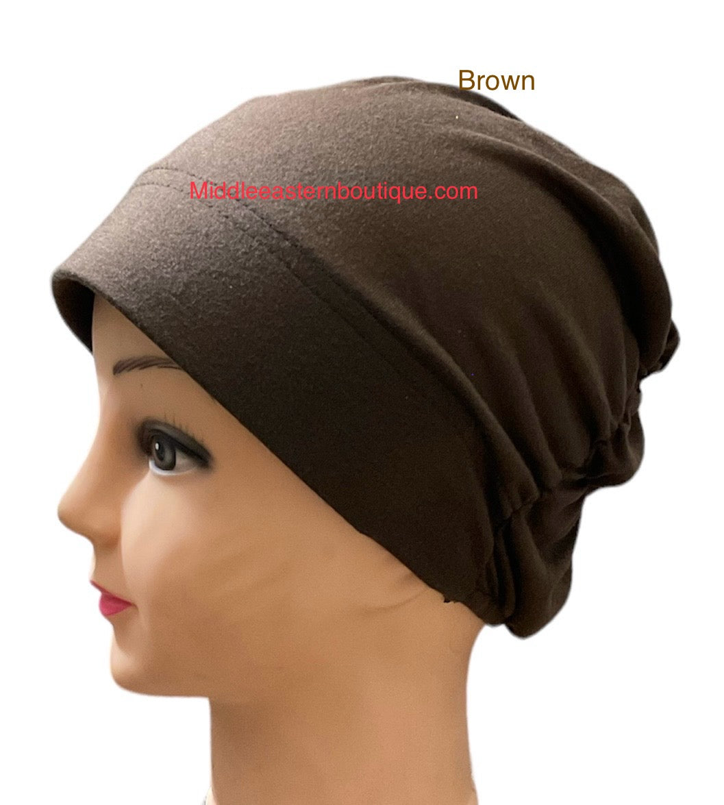 Turban Padded Under Scarf Cap / Full Bonnet cover , 100% Cotton, Hard Front Style made in Kuwait