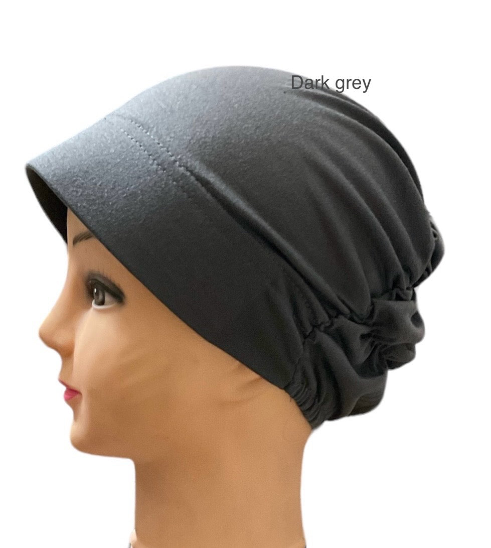 Turban Padded Under Scarf Cap / Full Bonnet cover , 100% Cotton, Hard Front Style made in Kuwait