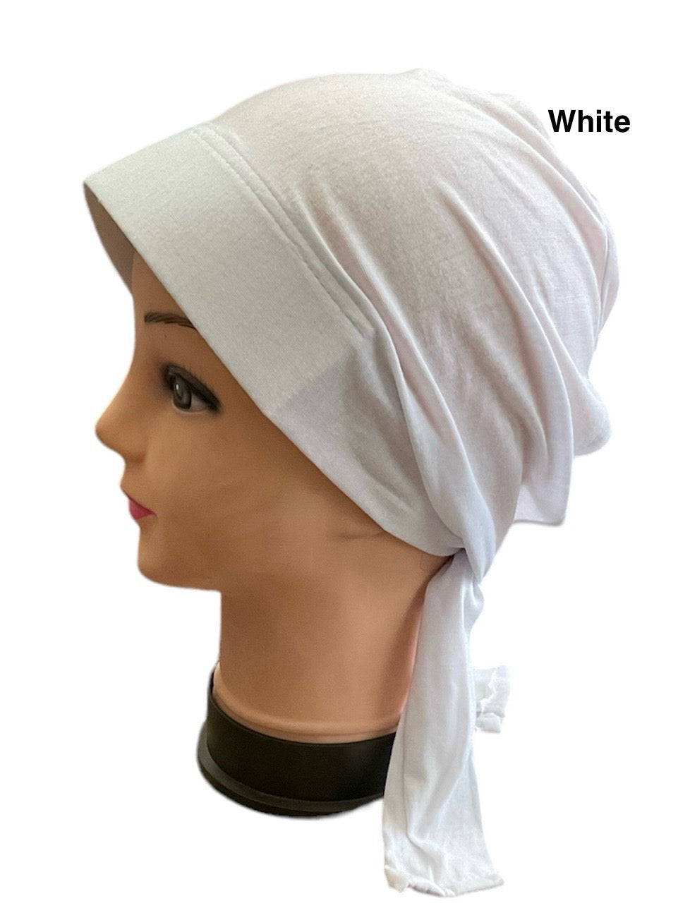 Turban Padded Under Scarf Cap with Tie in the Back / Bonnet cover , 100% Cotton, Hard Front Style made in Kuwait