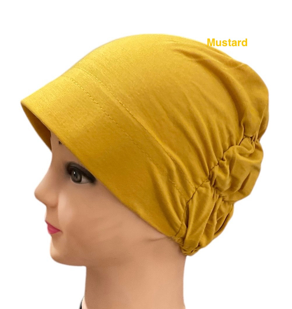 Turban Padded Under Scarf Cap / Full Bonnet cover , 100% Cotton, Hard Front Style made in Kuwait