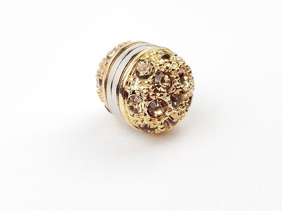 Metallic Crystals 1 Pin ,Hijab Magnetic Pin Round Magnetic Hijab Pins Buttons Multi Use Hijab Magnets for Women Scarf Knitwear Hats Lapel Safety, 12 Color Middle Eastern Boutique