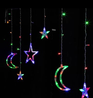 LED Ramadan Décor Moon String Lights for Crescent Party, Wedding,Ramadan, Eid, Suitable for Rooms, Dorm, Living Rooms Middle Eastern Boutique