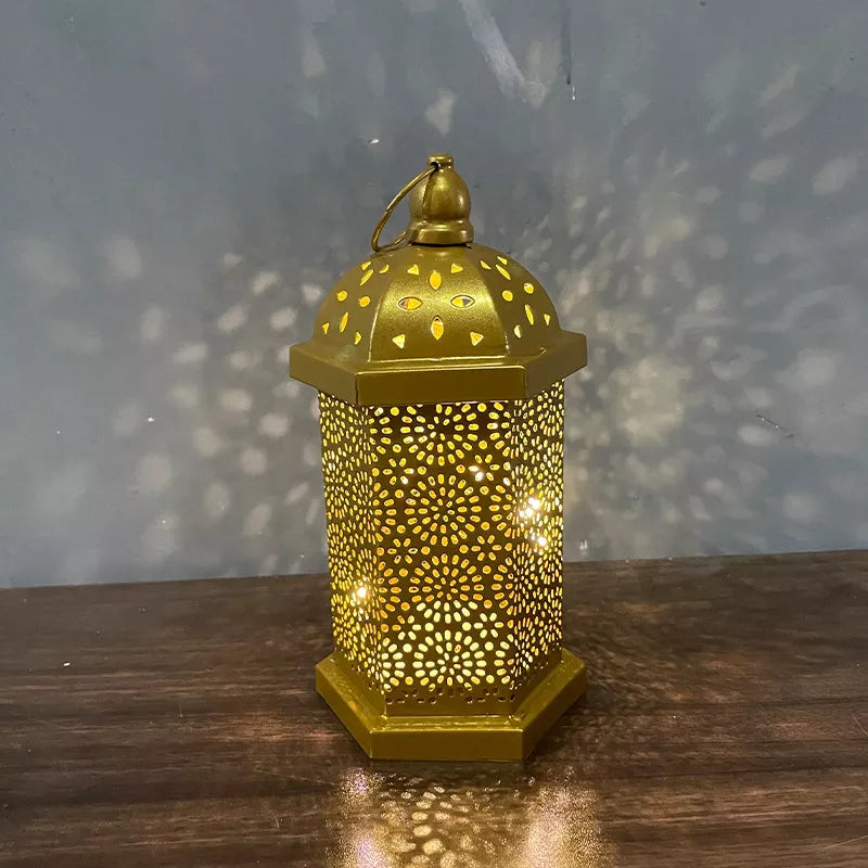 Ramadan Decorations Table Decor Lantern with Flickering LED Eid Mubarak Lantern with LED Decorative Hanging Lantern Middle Eastern Boutique