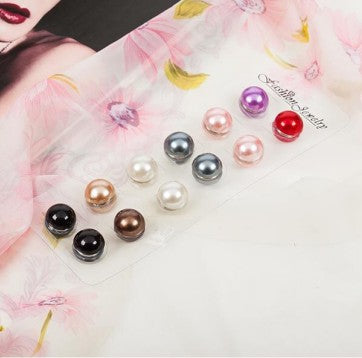 Hijab Magnetic Pin Round Magnetic Hijab Pins Buttons Multi Use Hijab Magnets for Women Scarf Knitwear Hats Lapel Safety, 12 Colors Middle Eastern Boutique