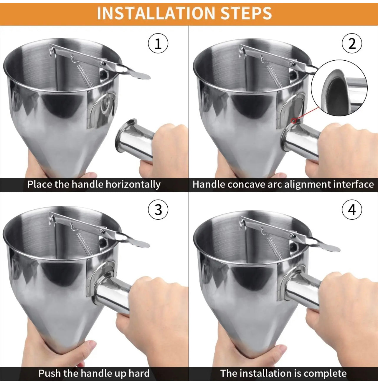 Pancake Batter Dispenser - Qatayef Batter Dispenser - Chocolate Dispenser - لعمل القطايف - Stainless Steel - 1.2 Liter