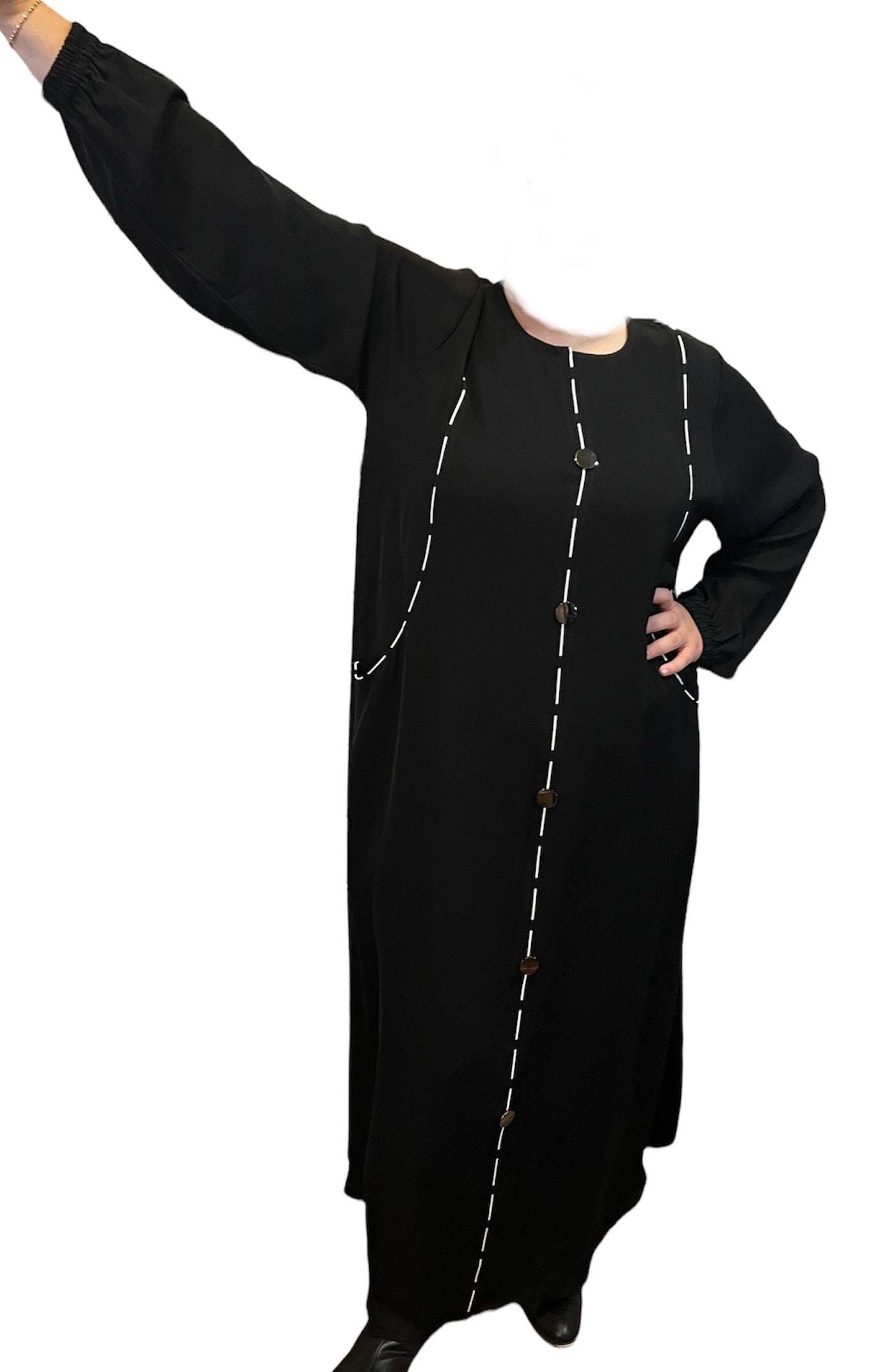 Black Kuwaiti Abayas Variants 1-16 Middle Eastern Boutique