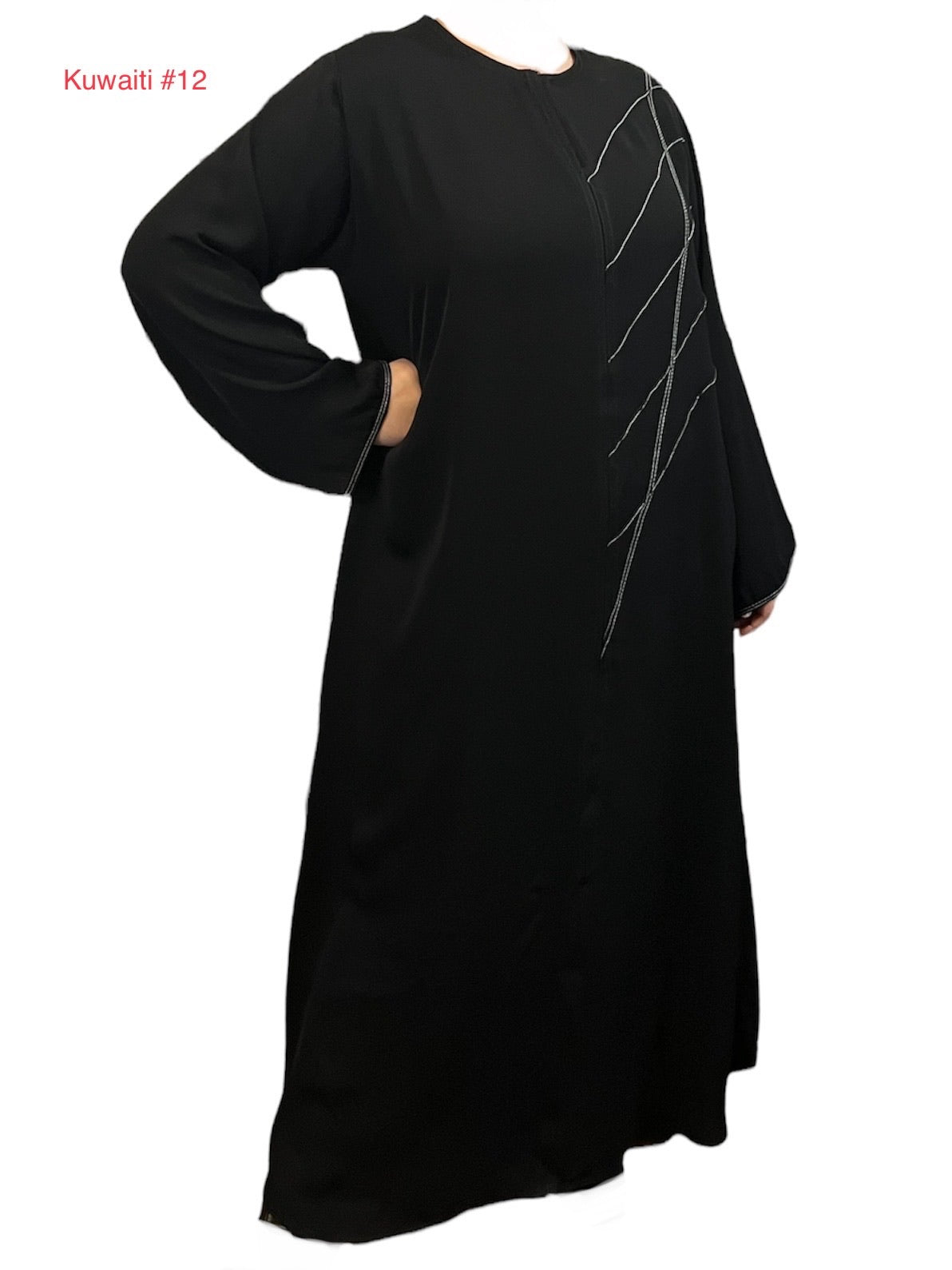 Black Kuwaiti Abayas Variants 1-16 Middle Eastern Boutique