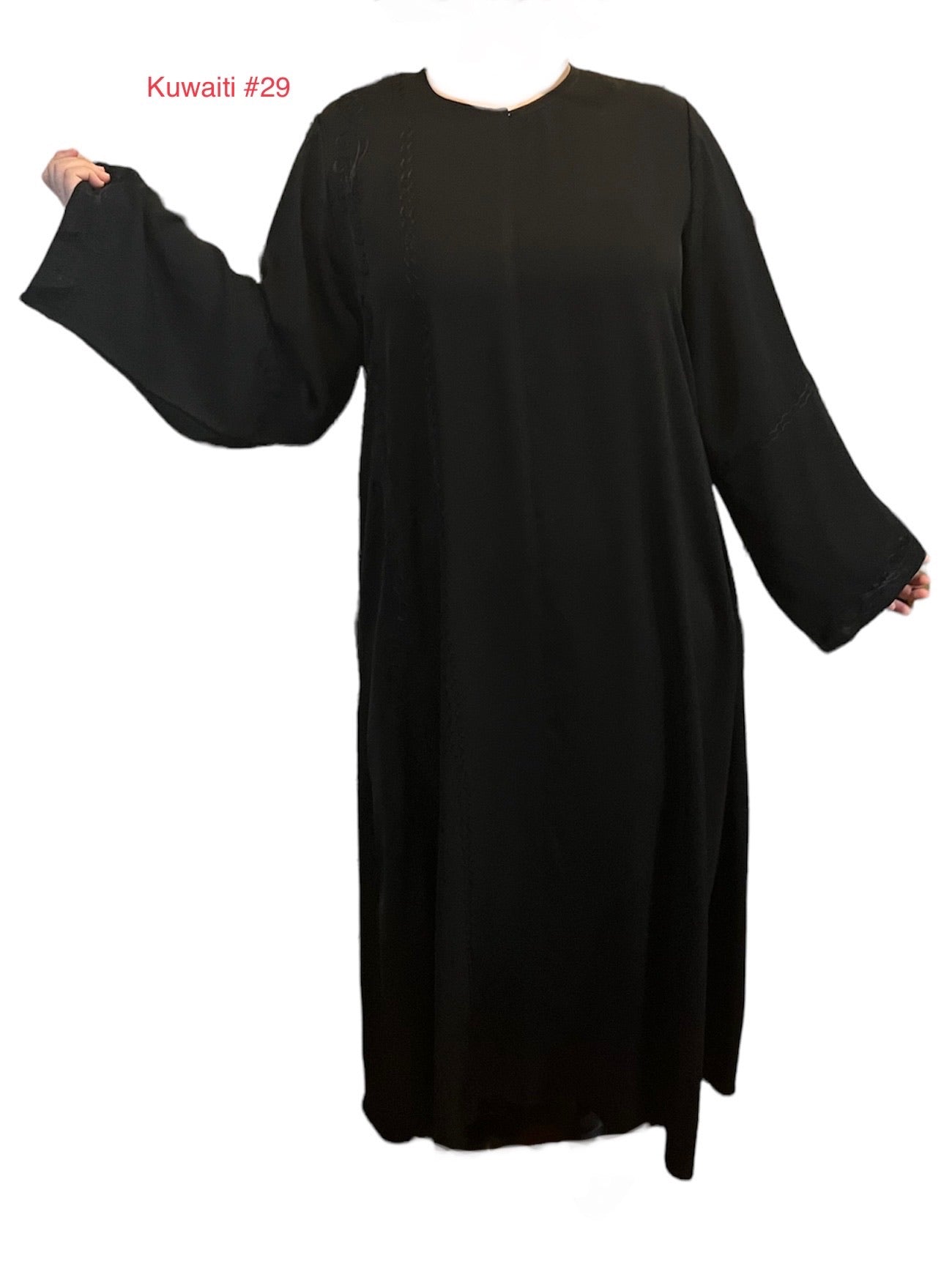 Black Kuwaiti Abayas Variants 17-32 Middle Eastern Boutique