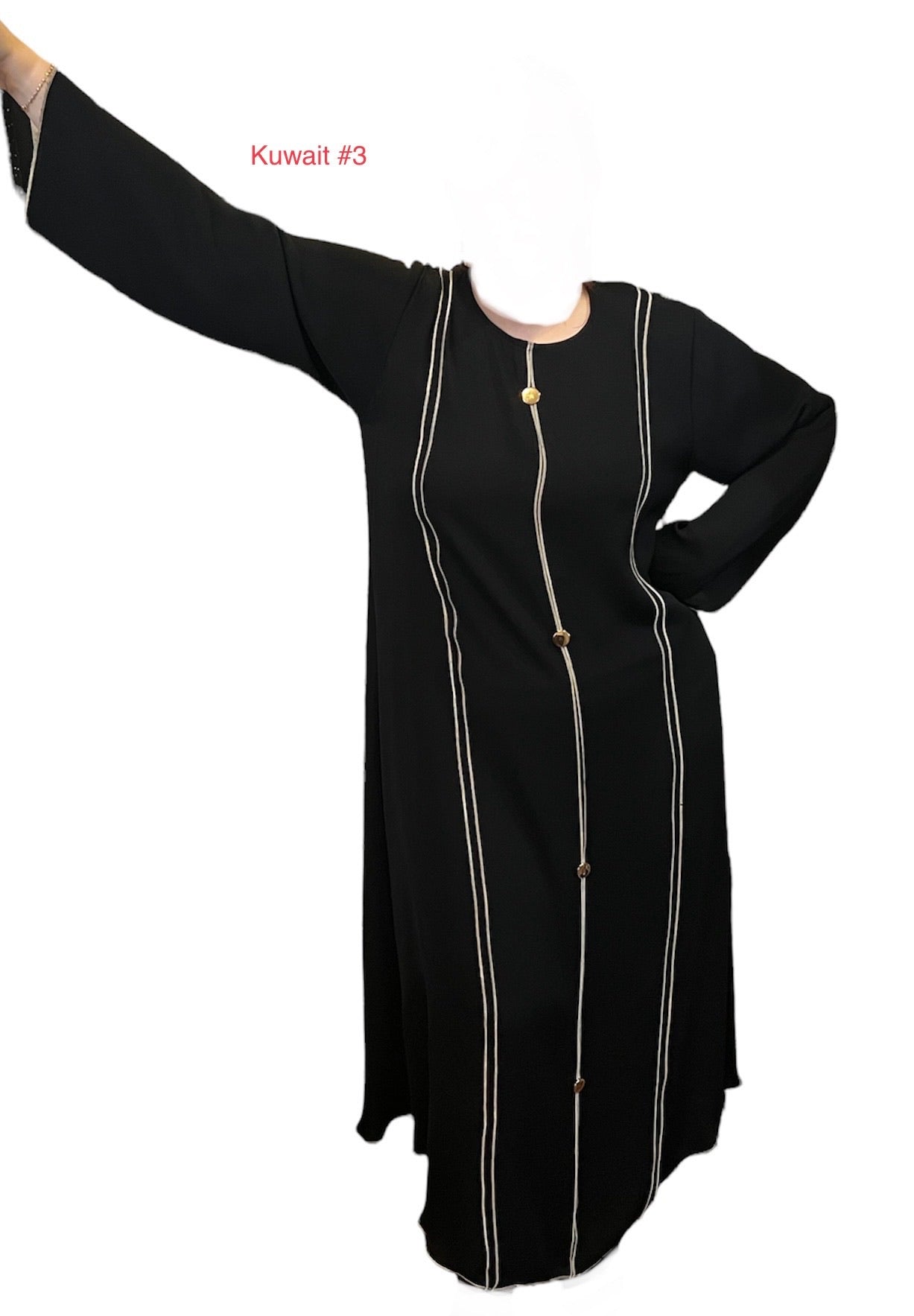 Black Kuwaiti Abayas Variants 1-16 Middle Eastern Boutique