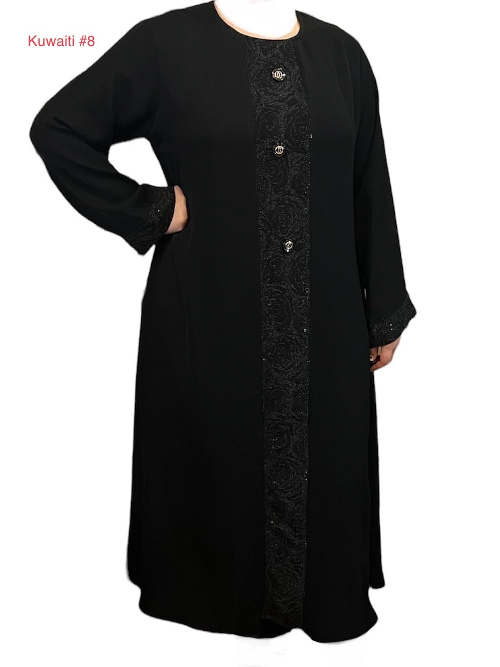 Black Kuwaiti Abayas Variants 1-16 Middle Eastern Boutique