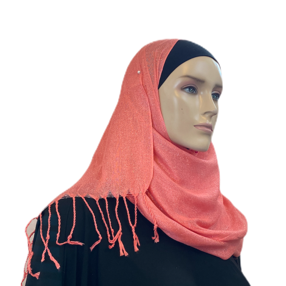 Party Hijabs with Silver Accent and Tassels Middle Eastern Boutique