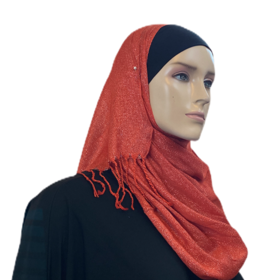 Party Hijabs with Silver Accent and Tassels Middle Eastern Boutique