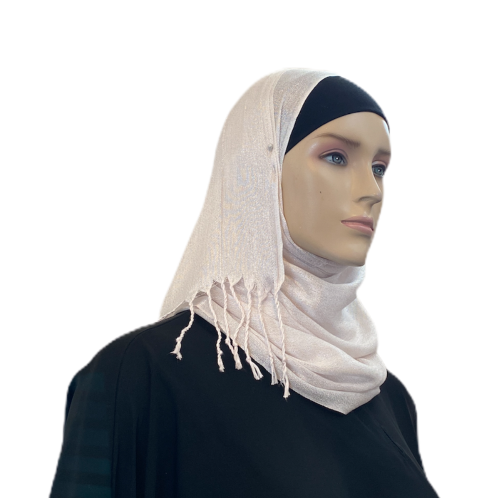 Party Hijabs with Silver Accent and Tassels Middle Eastern Boutique