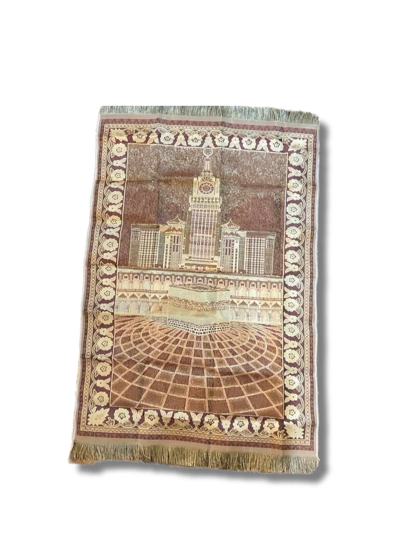 Prayer Bag for Muslim Easy to Carry, the bag has a prayer mat, Style Mecca clock rug. Middle Eastern Boutique