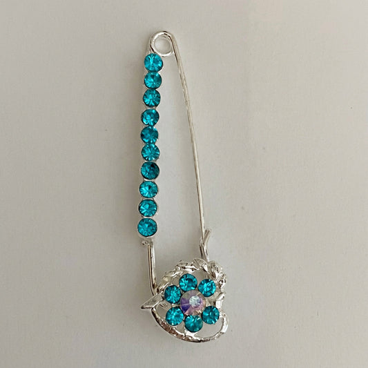 Twisted Heart Sparkle Pin Back Safety Pins Middle Eastern Boutique