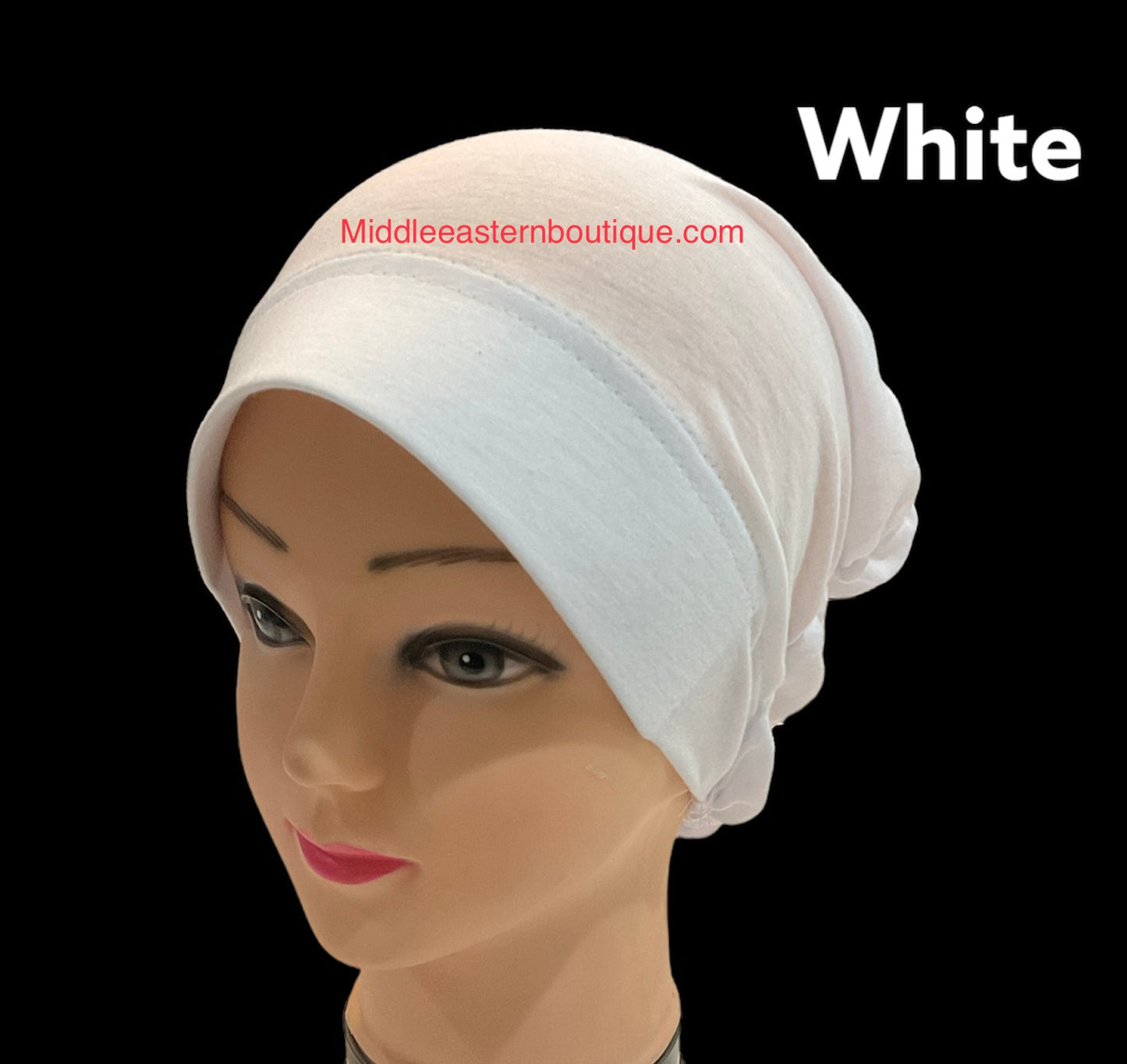Turban Padded Under Scarf Cap / Full Bonnet cover , 100% Cotton, Hard Front Style Middle Eastern Boutique