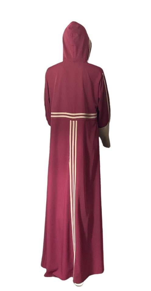 Modern sport abaya with a hooded modern sport jilbab with a hood. Middle Eastern Boutique