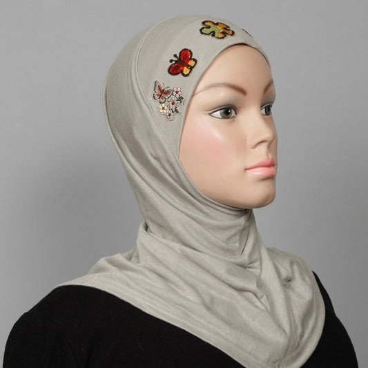 Girl's Hijab 1-Piece w/embroidery Middle Eastern Boutique