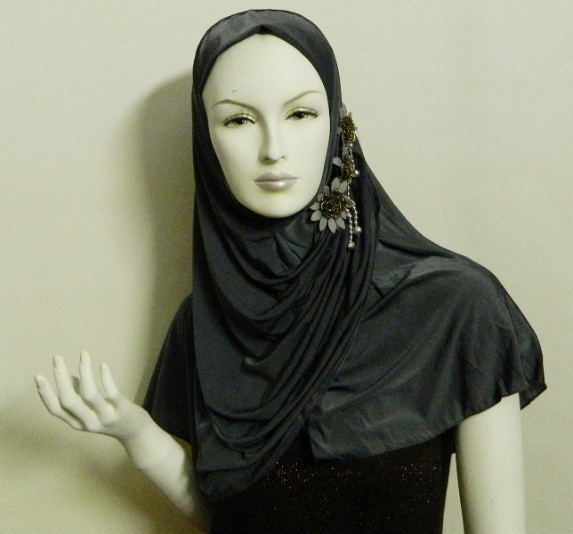 1-Piece Large Aya Amira Hijab with flowers Middle Eastern Boutique