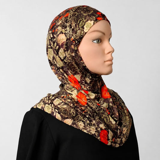 Two Piece Deluxe Fashion Print Hijab Middle Eastern Boutique
