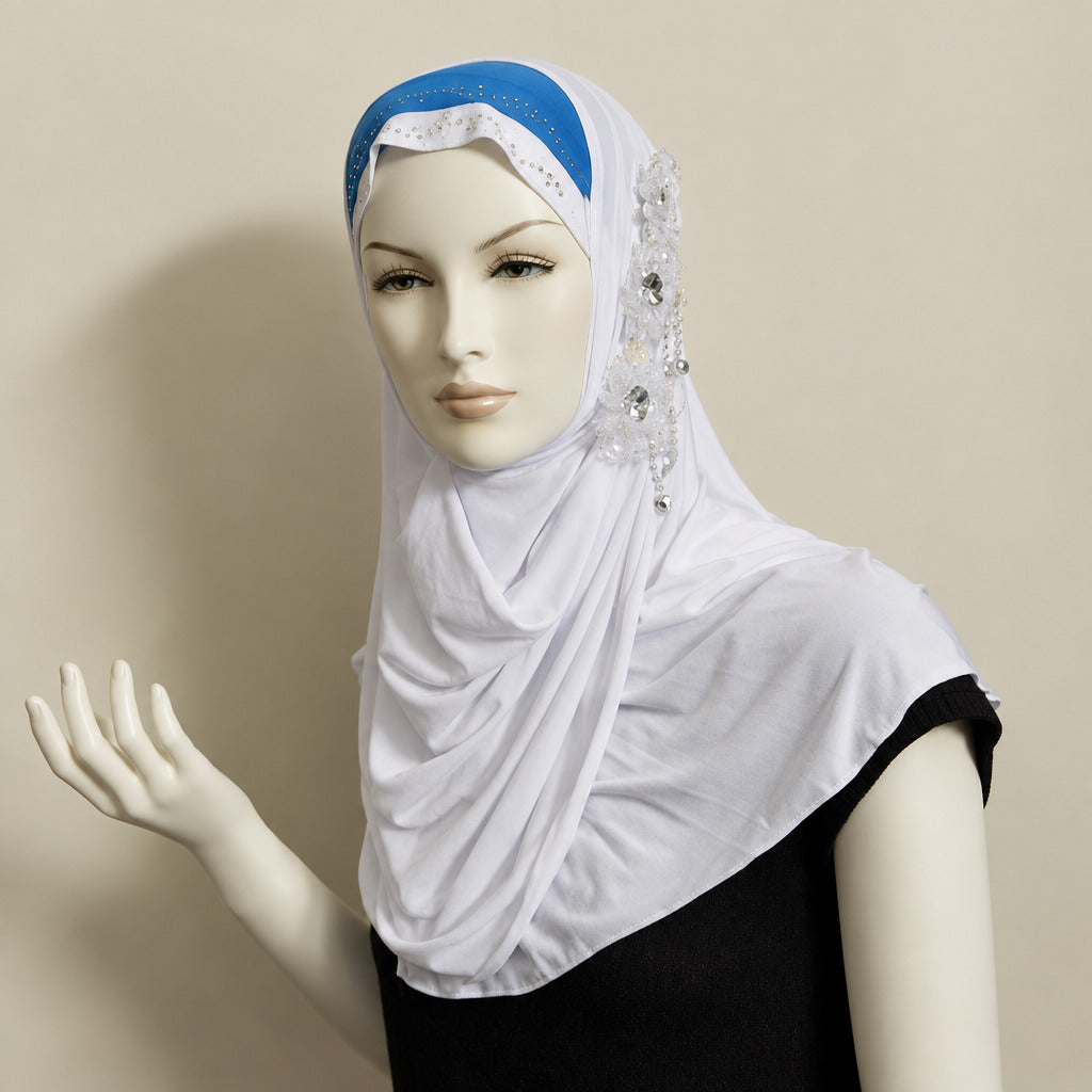 قطعة واحدة من حجاب أميرة بالورد وحجر الراين Middle Eastern Boutique