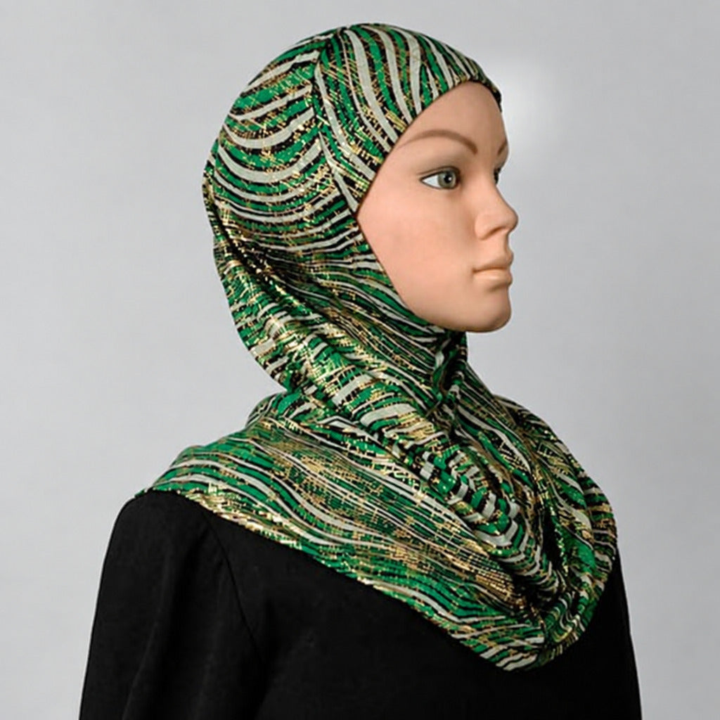 Two Piece Deluxe Fashion Print Hijab Middle Eastern Boutique