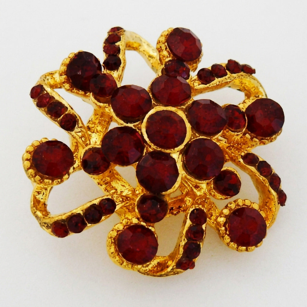 Gold Rhinestone Pin Brooch Middle Eastern Boutique