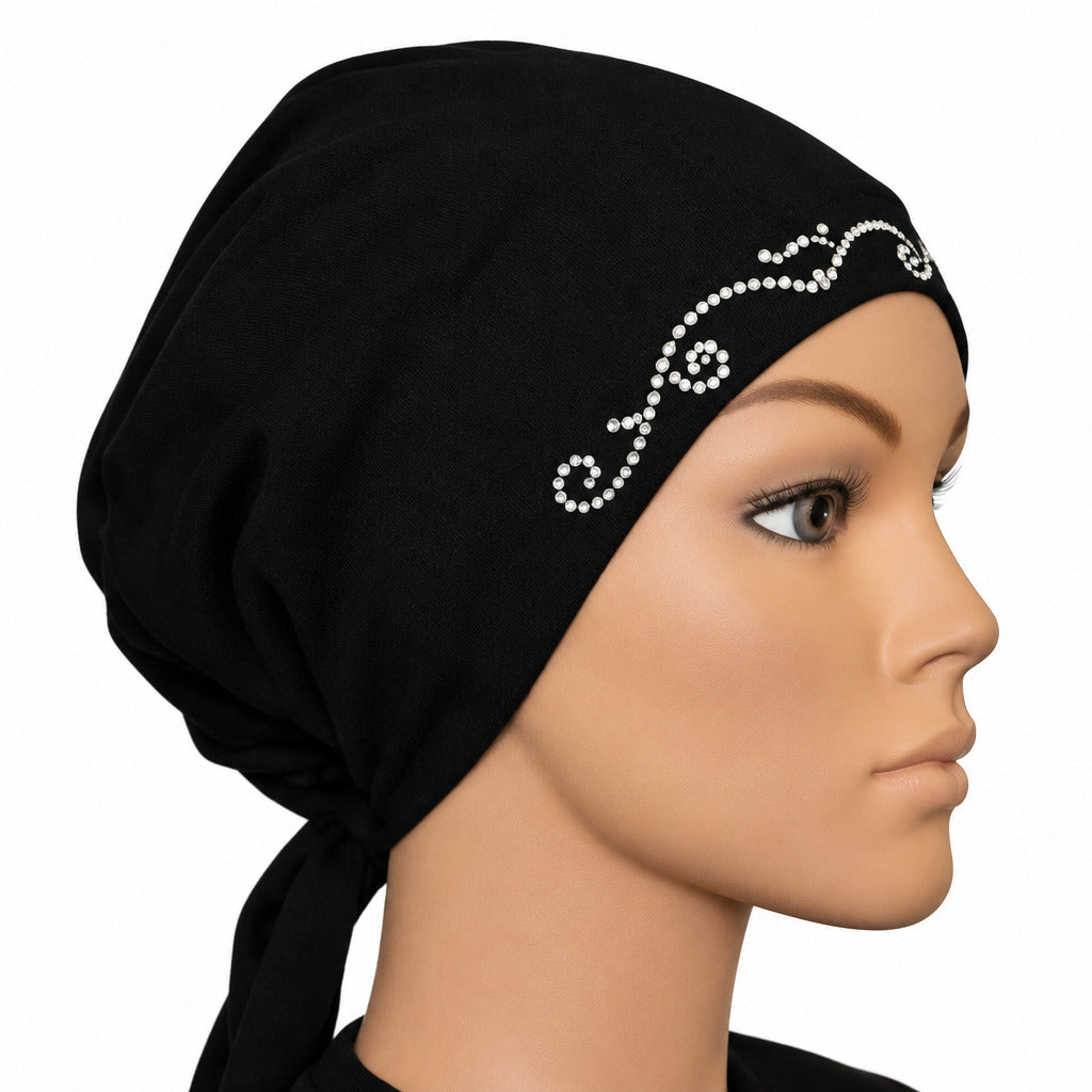 Black Cotton Bonnet Middle Eastern Boutique