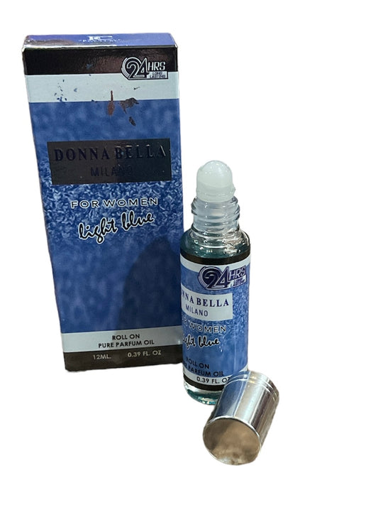 Donna Bella Milano light blue for women roll on pure parfum Alcohol-Free Oil Perfume 12ml.