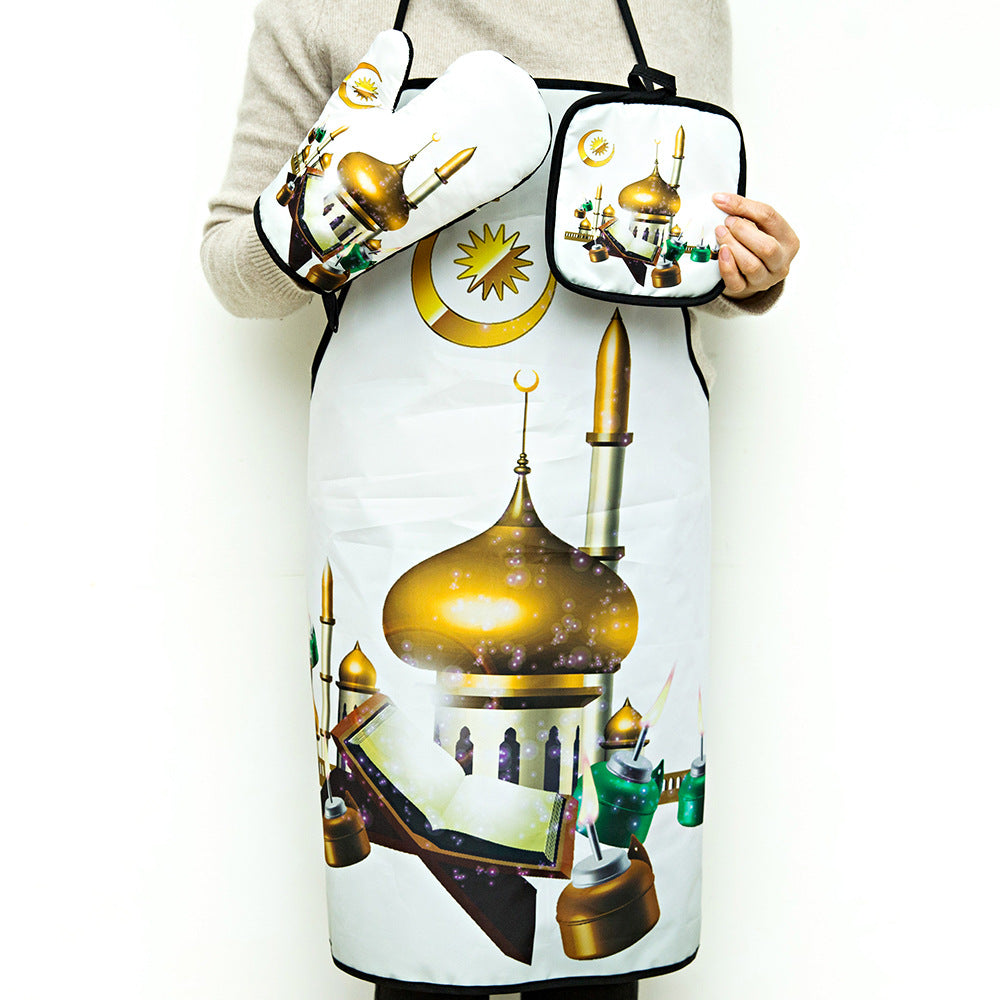 Kitchen Set: Apron, Oven Mitt and Pot Holder
