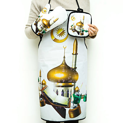 Kitchen Set: Apron, Oven Mitt and Pot Holder