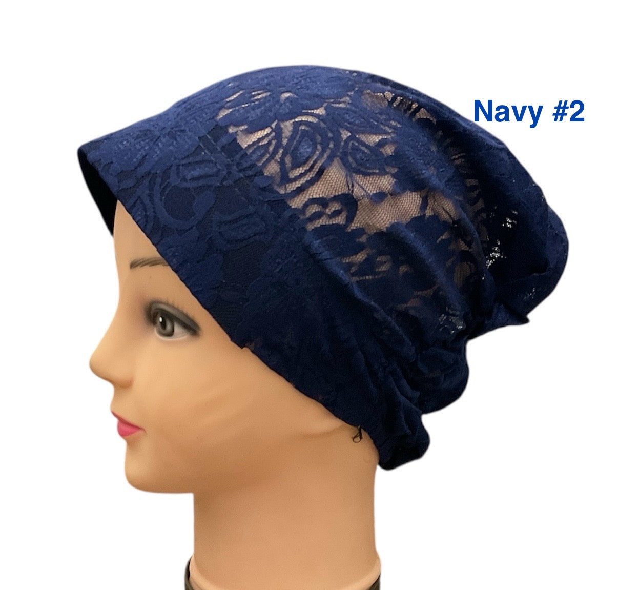 Lace Turban Padded Under Scarf Cap / Full Bonnet cover , Hard Front Style made in Kuwait